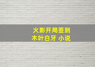 火影开局签到木叶白牙 小说